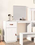 vidaXL Тоалетка Бял 95x50x134 см борово дърво масив