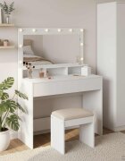 vidaXL Тоалетка Бяло 100 x 41 x 135 см Инженерна дървесина