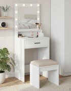 vidaXL Тоалетка Бяло 50 x 41 x 135 см Инженерна дървесина