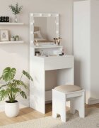 vidaXL Тоалетка Бяло 50 x 41 x 135 см Инженерна дървесина