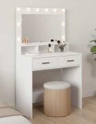 vidaXL Тоалетка Бяло 79 x 41 x 135 см Инженерна дървесина