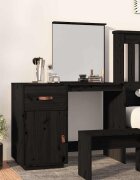 vidaXL Тоалетка Черен 95x50x134 см борово дърво масив
