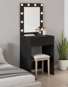 vidaXL Тоалетка Черния дъб 50 x 41 x 135 см Инженерна дървесина