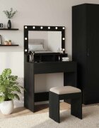 vidaXL Тоалетка Черния дъб 755 x 41 x 135 см Инженерна дървесина