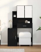 vidaXL Тоалетка Черния дъб 80 x 35 x 132 см Инженерна дървесина