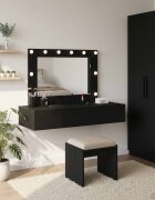 vidaXL Тоалетка Черно 100 x 40 x 70 см Инженерна дървесина