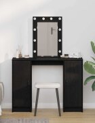 vidaXL Тоалетка Черно 102 x 33 x 135 см Инженерна дървесина