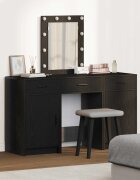 vidaXL Тоалетка Черно 50 x 41 x 135 см Инженерна дървесина