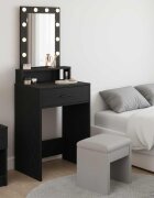 vidaXL Тоалетка Черно 50 x 41 x 140 см Инженерна дървесина