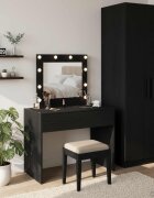 vidaXL Тоалетка Черно 83 x 40 x 70 см Инженерна дървесина