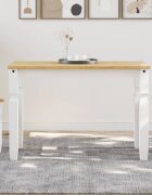 vidaXL Тоалетка Corona бяла 112x60x75 см бор масив