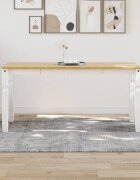 vidaXL Тоалетка Corona бяла 160x80x75 см бор масив