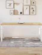 vidaXL Тоалетка Corona бяла 180x90x75 см бор масив
