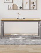 vidaXL Тоалетка Corona сива 160x80x75 см бор масив