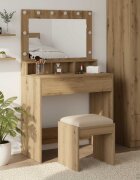 vidaXL Тоалетка Дъб 755 x 41 x 135 см Инженерна дървесина