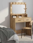 vidaXL Тоалетка Дъб 79 x 41 x 135 см Инженерна дървесина