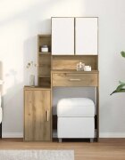 vidaXL Тоалетка Дъб 80 x 35 x 132 см Инженерна дървесина