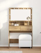 vidaXL Тоалетка Дъб 80 x 41 x 1345 см Инженерна дървесина