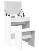 vidaXL Тоалетка и табуретка бял 60x40x1135 см