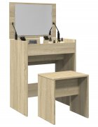 vidaXL Тоалетка и табуретка сонома дъб 60x40x1135 см