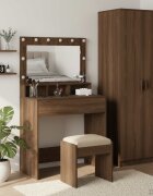 vidaXL Тоалетка Кафяв дъб 755 x 41 x 135 см Инженерна дървесина