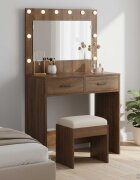 vidaXL Тоалетка Кафяв дъб 785 x 41 x 135 см Инженерна дървесина