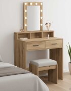 vidaXL Тоалетка Кафяво 79 x 41 x 140 см Инженерна дървесина