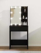 vidaXL Тоалетка с LED осветление черна 60x40x140 см