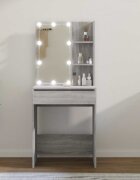 vidaXL Тоалетка с LED сив сонома 60x40x140 см