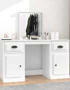 vidaXL Тоалетка с огледало бяла 130x50x1325 см