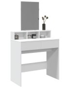 vidaXL Тоалетка с огледало бяла 80x41x1445 см