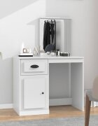 vidaXL Тоалетка с огледало бяла 90x50x1325 см инженерно дърво