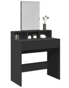 vidaXL Тоалетка с огледало черна 80x41x1445 см