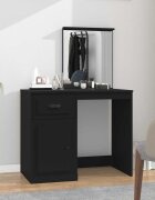 vidaXL Тоалетка с огледало черна 90x50x1325 см инженерно дърво