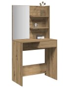 vidaXL Тоалетка с огледало дъб артизан 745x40x141 см