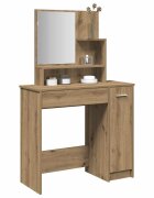 vidaXL Тоалетка с огледало дъб артизан 865x35x136 см