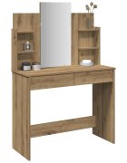 vidaXL Тоалетка с огледало дъб артизан 96x39x142 см
