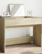 vidaXL Тоалетка с огледало дъб сонома 100x45x76 см