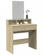 vidaXL Тоалетка с огледало дъб сонома 80x41x1445 см