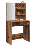 vidaXL Тоалетка с огледало от старо дърво 745x40x141 cm