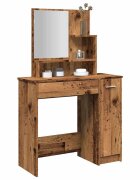 vidaXL Тоалетка с огледало от старо дърво 865x35x136 cm