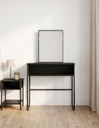 vidaXL Тоалетка с рафт Черен дъб 81 x 40 x 131 см Инженерна дървесина