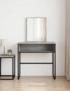 vidaXL Тоалетка с рафт Сив Сонома 81 x 40 x 131 см Инженерна дървесина