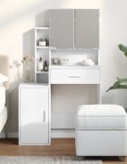 vidaXL Тоалетка с шкаф бяла 80x35x132 см