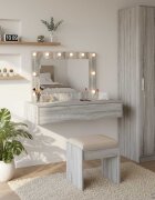 vidaXL Тоалетка Сив 100 x 40 x 70 см Инженерна дървесина