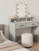 vidaXL Тоалетка Сив 100 x 41 x 140 см Инженерна дървесина