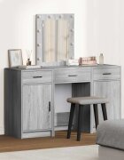vidaXL Тоалетка Сив 50 x 41 x 135 см Инженерна дървесина