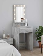 vidaXL Тоалетка Сив 50 x 41 x 140 см Инженерна дървесина