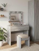 vidaXL Тоалетка Сив 83 x 40 x 70 см Инженерна дървесина