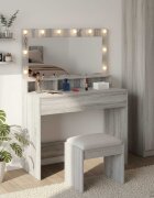 vidaXL Тоалетка Сив Сонома 100 x 41 x 135 см Инженерна дървесина